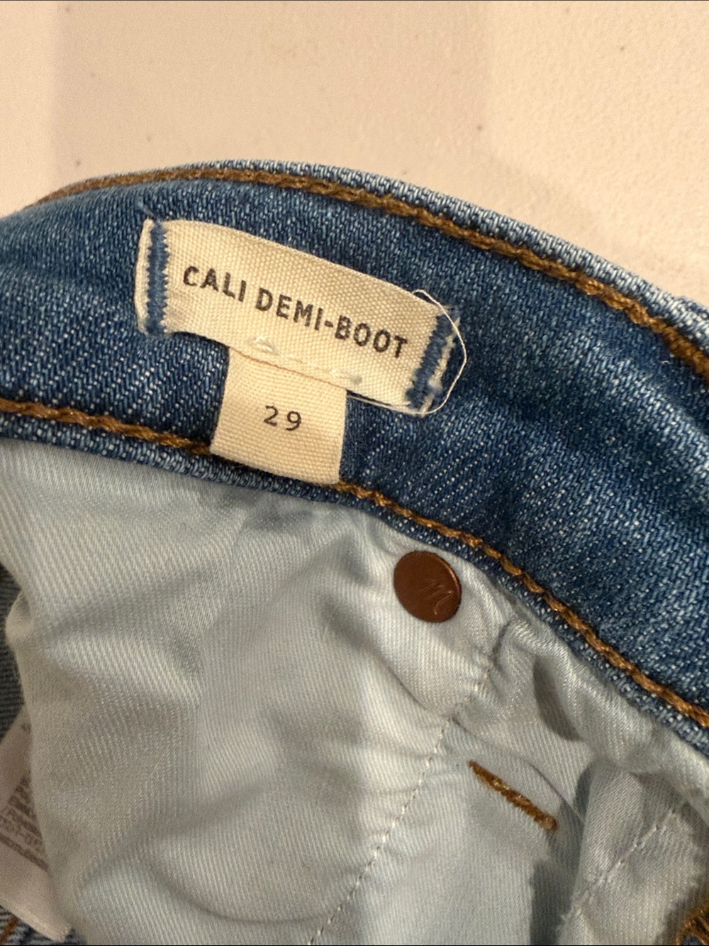 Madewell Cali Demi-Boot Jeans Light Wash Crop Flare Denim Size 29 - Picture 6 of 8